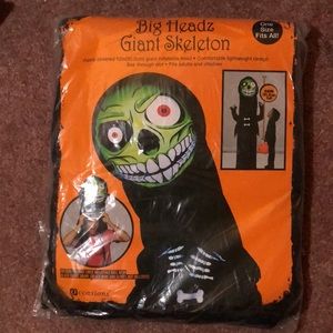 New - BIG HEADZ - Giant Skeleton - Costume - One Size